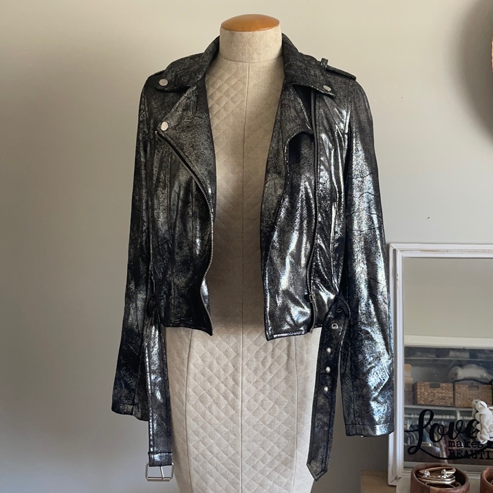 Metallic Moto Jacket
